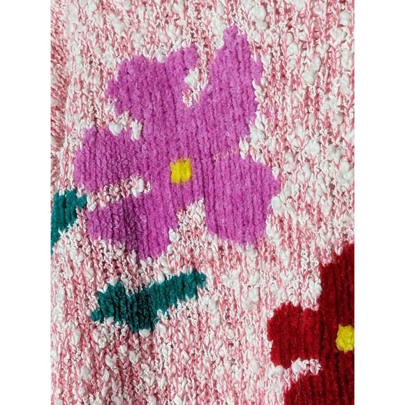 Vintage Chunky Knit Sweater Botanical Bikini Bottom Flor Pattern Womens Sz Large - Picture 3 of 14